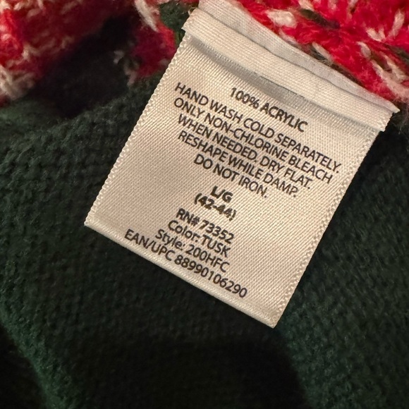 Jolly Sweaters Vintage Christmas Holiday Ugly Sweater Tie Cardigan Suit Large - Picture 7 of 7